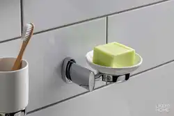 Soap dish in the bathroom interior