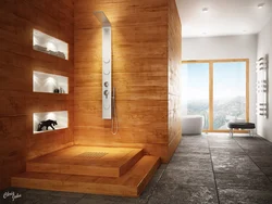 Bathtub With Wooden Floor Photo