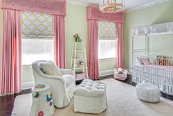 Children's bedroom interior curtains