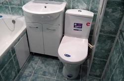 Finishing of a combined bathroom with plastic panels photo