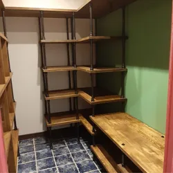 How to make shelves in a dressing room with your own hands photo