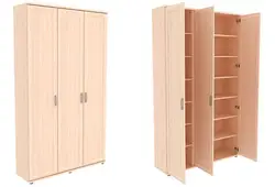 Linen closet with shelves in the bedroom photo