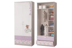 Linen closet with shelves in the bedroom photo