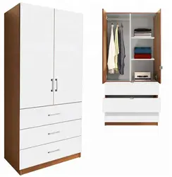 Linen closet with shelves in the bedroom photo