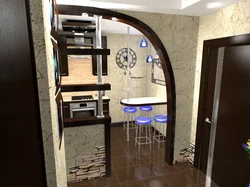 Design of the transition from the corridor to the kitchen