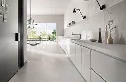 Matte tiles in the kitchen interior