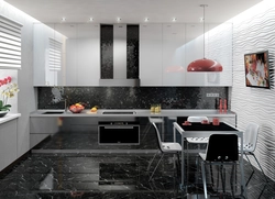 Matte tiles in the kitchen interior