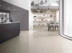 White Linoleum In The Interior Of The Kitchen