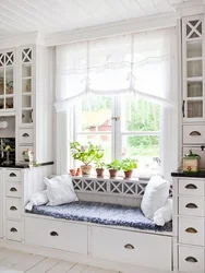 Kitchen interior sofa by the window