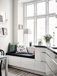 Kitchen interior sofa by the window