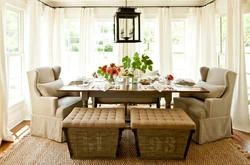 Kitchen interior sofa by the window