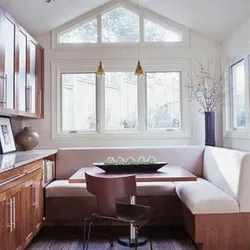 Kitchen interior sofa by the window