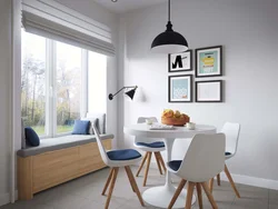 Kitchen interior sofa by the window
