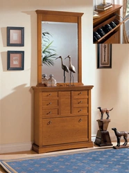 Cabinet with mirror in the hallway photo