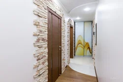 Wallpaper bricks for the hallway light photo