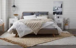 Carpet in the bedroom under the bed in the interior