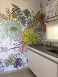 Drawings for the kitchen on the wall photo