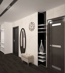 Black and white interior hallway photo