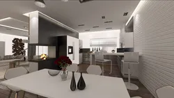 Қонақ бөлмесі жоғары технологиялық фото дизайны бар ас үй