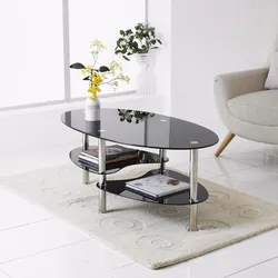 Glass table in the living room photo