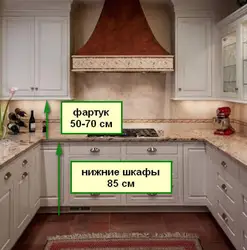 Вышыня фартуха на кухні фота