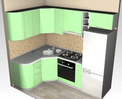 White kitchen set for a small corner kitchen photo