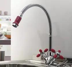 Kitchen faucet with flexible spout photo