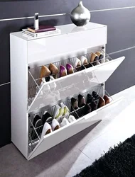 Corner Shoe Racks In The Hallway Photo