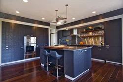Blue And Brown In The Kitchen Interior