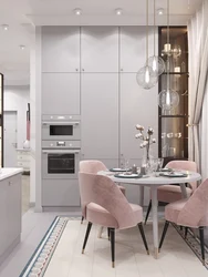 Gray pink kitchen design