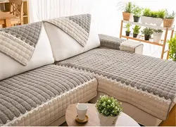 Blanket on the sofa in the living room photo
