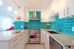 Kitchen interior with colored aprons