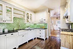 Kitchen interior with colored aprons