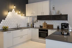 Kitchen interior with colored aprons