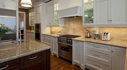 Brown stove in the kitchen interior