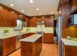 Brown stove in the kitchen interior