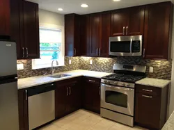 Brown stove in the kitchen interior