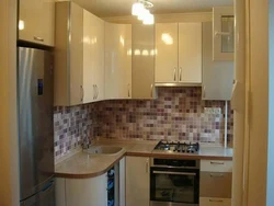 Beige kitchen design in Khrushchev