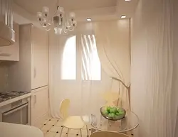 Beige kitchen design in Khrushchev