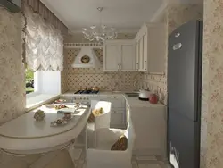 Beige kitchen design in Khrushchev