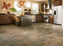 Quartz vinyl tile floor photo kitchen