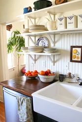 Kitchen shelves for countertops photo