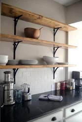 Kitchen shelves for countertops photo