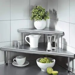 Kitchen shelves for countertops photo