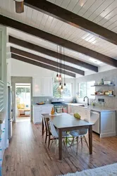 Lining on the ceiling kitchen photo