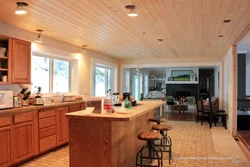 Lining on the ceiling kitchen photo