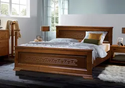 Solid wood bedroom bed photo