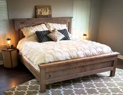 Solid wood bedroom bed photo