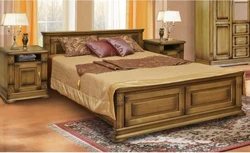 Solid wood bedroom bed photo