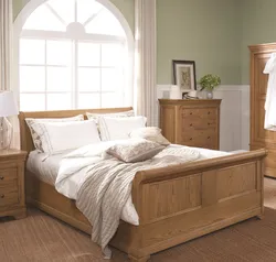 Solid wood bedroom bed photo